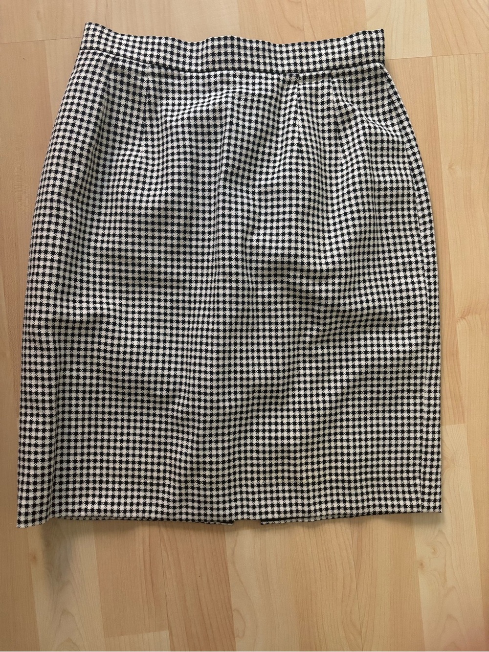 Dior Black and White Houndstooth Pencil Skirt